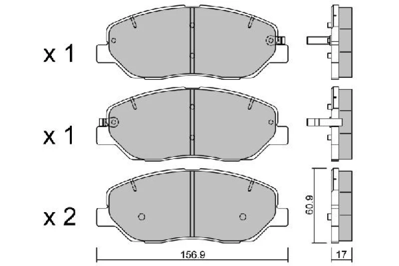 Image of AISIN Brake pad set AISIN BPHY-1008
