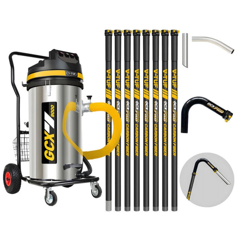 Image of V-TUF 3.5KW 100L Xtra Large & Rugged Industrial Vacuum Cleaner (230V) with 40ft GCX PRO Gutter Cleaning Kit