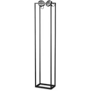 Image of Idealluxlighting - Ideal Lux audio 2 Light Multi Arm Floor Lamp Black, In-Built Switch, Non-Dim