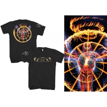 Image of Tool - Flame Spiral Unisex Medium T-Shirt - Black