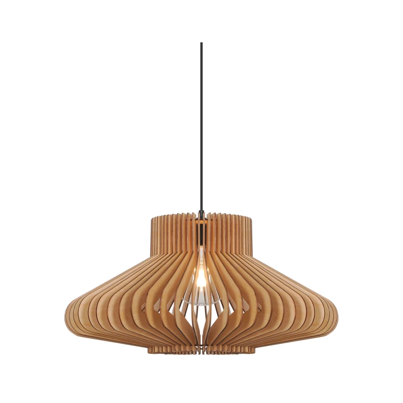 Image of Nordlux Manago Pendant Light Brown Wood Dining Room E27 Mains 50cm Brown Unisex