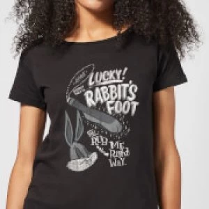 Image of Looney Tunes ACME Lucky Rabbits Foot Womens T-Shirt - Black