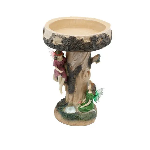 Image of Streetwize Solar Fairy Birdbath - Brown One Size