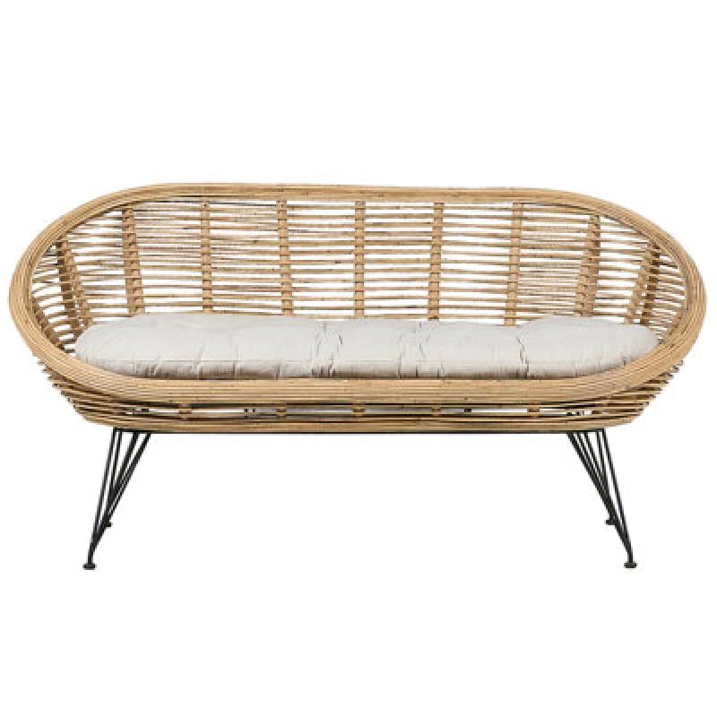 Image of Beliani Garden Sofa 2 Seater Maratea Rattan Natural