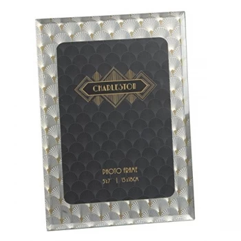 Image of 5" x 7" - Charleston Glass Photo Frame Fan Design