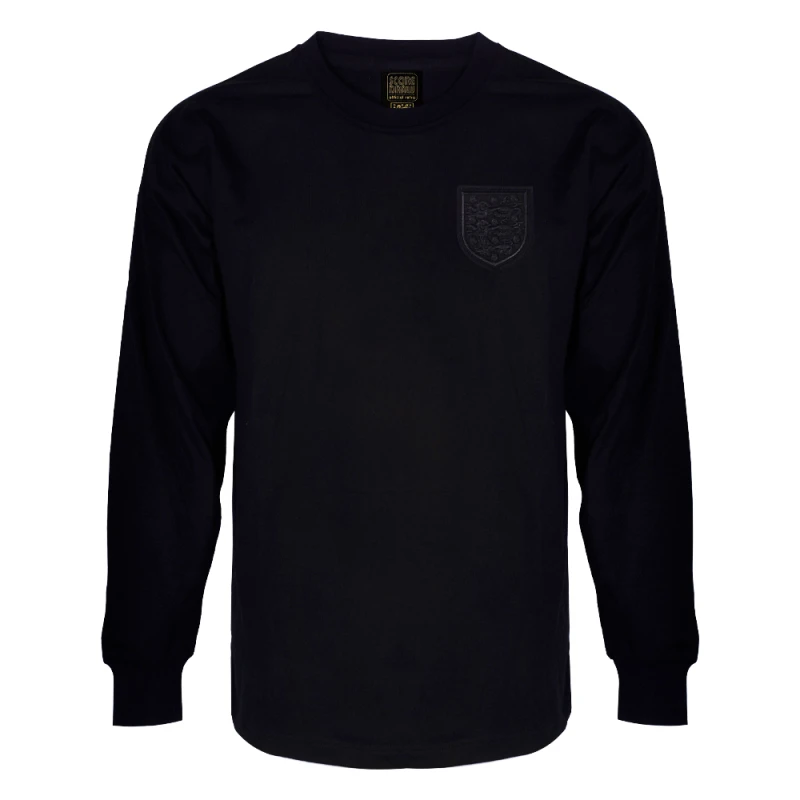 Image of Score Draw England 1966 World Cup Final Black Out No6 Shirt ENG66AWCFBOUT6LS-XXL XXL Mens Sportswear