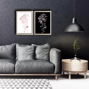 Image of 2PKCT-005 Multicolor Decorative Framed MDF Painting (2 Pieces)