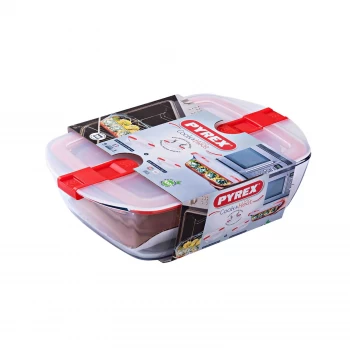 Image of Pyrex Cook & Heat 2 Piece Food Storage Set - Red