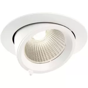 Image of Fully Adjustable Recessed Ceiling Downlight - 30W Cool White LED - Matt White