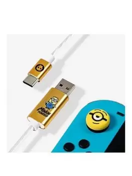 Image of Official Minions USB C LED Charge Cable & Grips (Nintendo Switch)