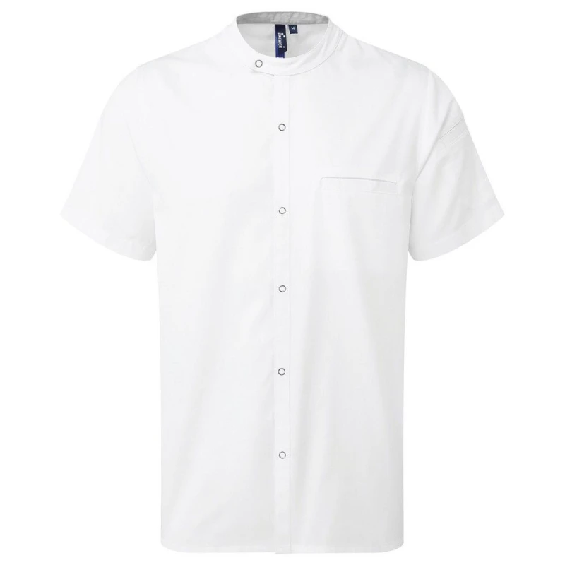 Image of Premier Premier Men Recyclight Short-Sleeved Chef Shirt in White Size: X-Large White XL Male 5063470167517