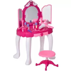 Jouet Kids Pretend Play Plastic Vanity Table Set with Sound & Light Effects - Fuchsia