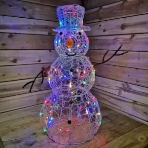 image of Premier Decorations Ltd - Premier - 90cm Lit Soft Acrylic Christmas Snowman With 80 Multi led