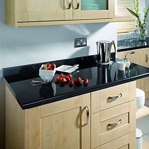 image of Wickes Laminate Upstand Taurus Black Gloss 3000 x 70 x 12mm