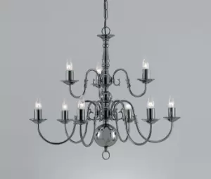 Image of Flemish Gun Metal 9 Arm Chandelier