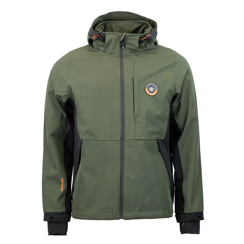 Image of Mesh-lined softshell jacket Peak Mountain Cafe Vert Male XL