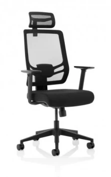 Image of Ergo Twist - Fabric Seat, Mesh Back with Headrest, Black