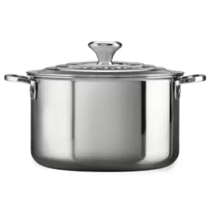 Image of Le Creuset Signature Stainless Steel Stockpot with Lid, 28cm