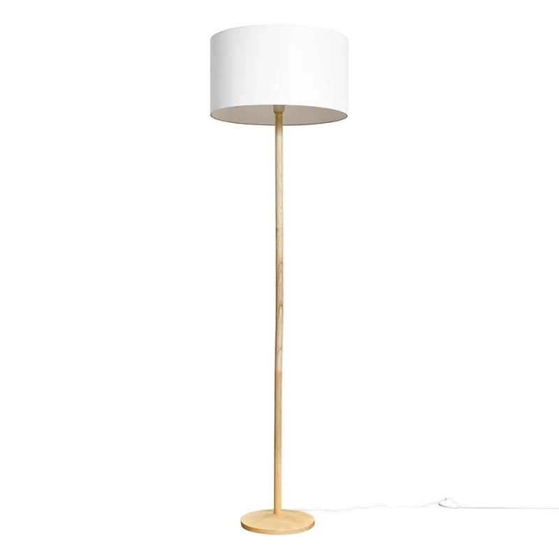 Image of ValueLights Triston Light Natural Wood Floor Lamp Brown