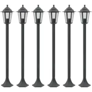 Image of Garden Post Lights 6 pcs E27 110cm Aluminium Dark Green Vidaxl Green