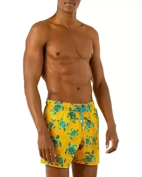 image of Vilebrequin Turtles Madrague Stretch Printed Regular Fit 5.5 Swim Trunks