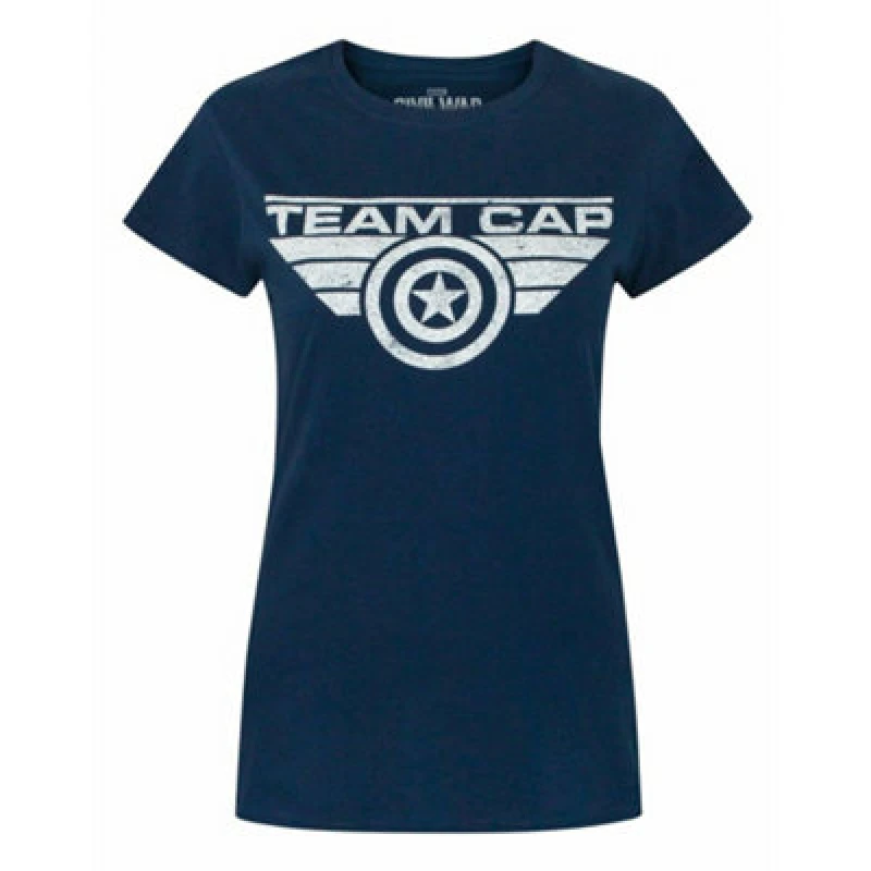 Image of Marvel Short Sleeved T-Shirt (Womens Blue)