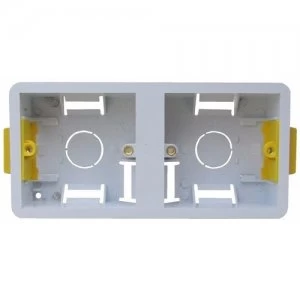 image of ESR 2 Gang 35mm Dual Dry Lining Plasterboard Wall Mounting Back Box