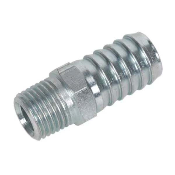 Image of Genuine SEALEY AC40 Screwed Tailpiece Male 1/4BSPT - 1/2 Hose Pack of 5