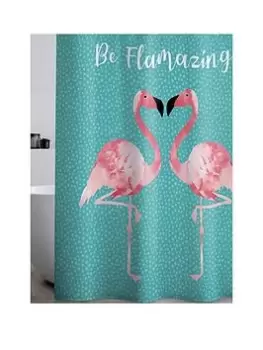 image of Catherine Lansfield Flamingo Shower Curtain