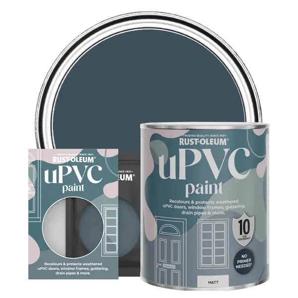 Image of Rust-Oleum uPVC Paint, Matt Finish - EVENING Blue - 750ml