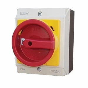 Image of ESR 20A 3 Pole 230V-415V Mini Compact IP65 Industrial Rotary Isolator