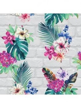 Image of Accessorize Camden Brick Floral Wallpaper