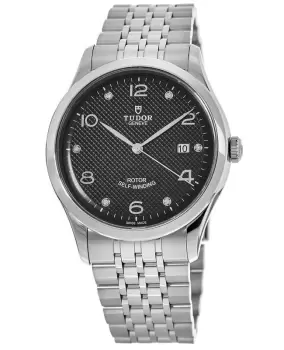 image of Tudor 1926 39mm Black Diamond-Set Stainless Steel Mens Watch M91550-0004 M91550-0004