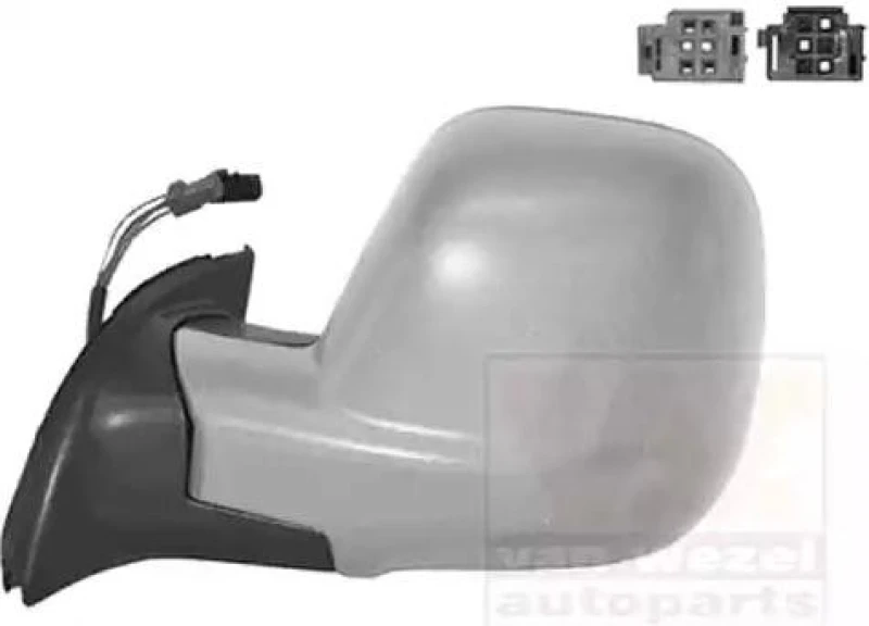 Image of VAN WEZEL 0906827 Wing mirror * HAGUS * Left, Heatable, primed Outside Mirror (50)