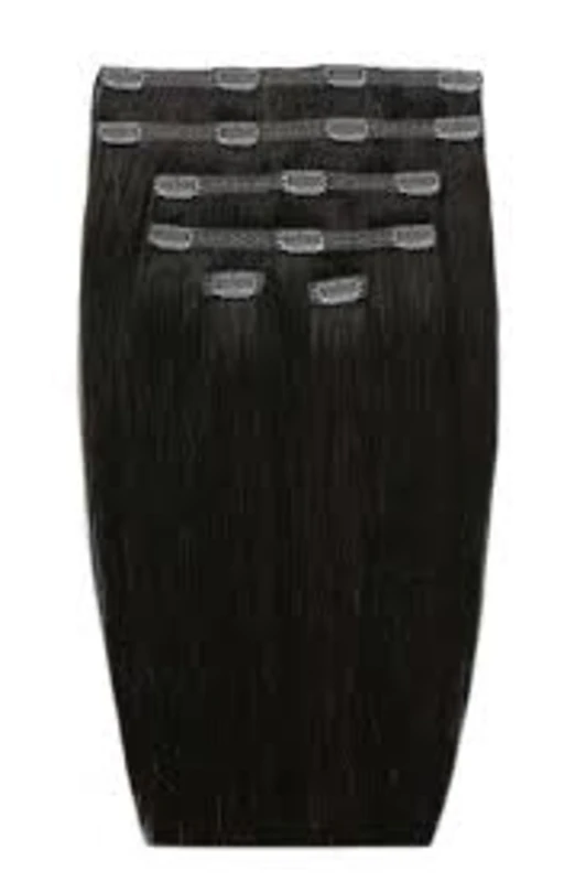 Image of Beauty Works Double Hair Set Clip-In Extensions 22" 100% Remy Hair - 220 grams, Natural Black 1A, Women
