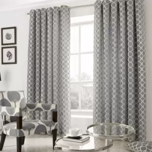 Image of Oh' Circles Eyelet Curtains Silver