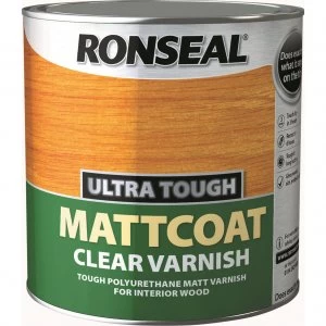 image of Ronseal Ultra Tough Internal Clear Mattcoat Varnish 2.5l