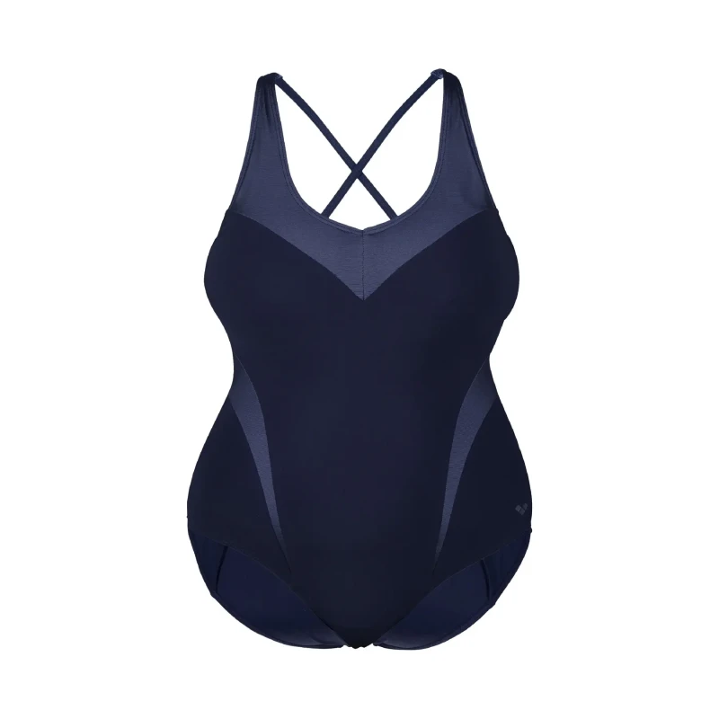 Image of Womens 1 Piece swimsuit Arena Isabel Light Cross Back Plus Bleu Female 1X