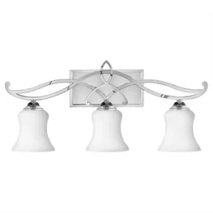 image of Brooke 3 Light Bathroom Over Mirror Wall Light Polished Chrome IP44, G9