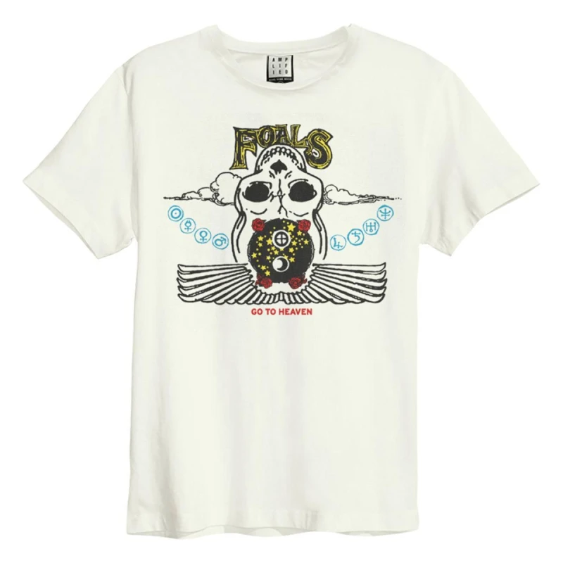 Image of Amplified Amplified Men Go To Heaven Foal T-Shirt in White Size: X-Small White XS Male 5063238003484