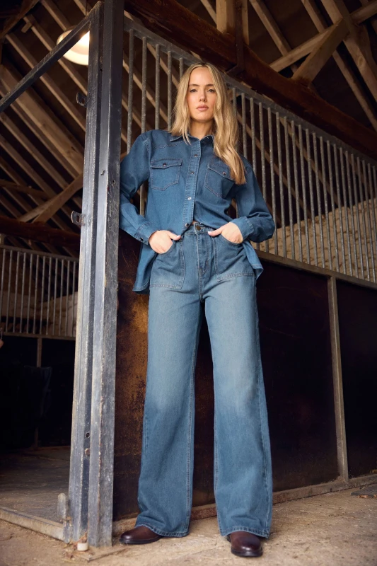 Image of Long Tall Sally Womens Tall High Waisted Jeans in Blue Size: 22L Blue Female 22L
