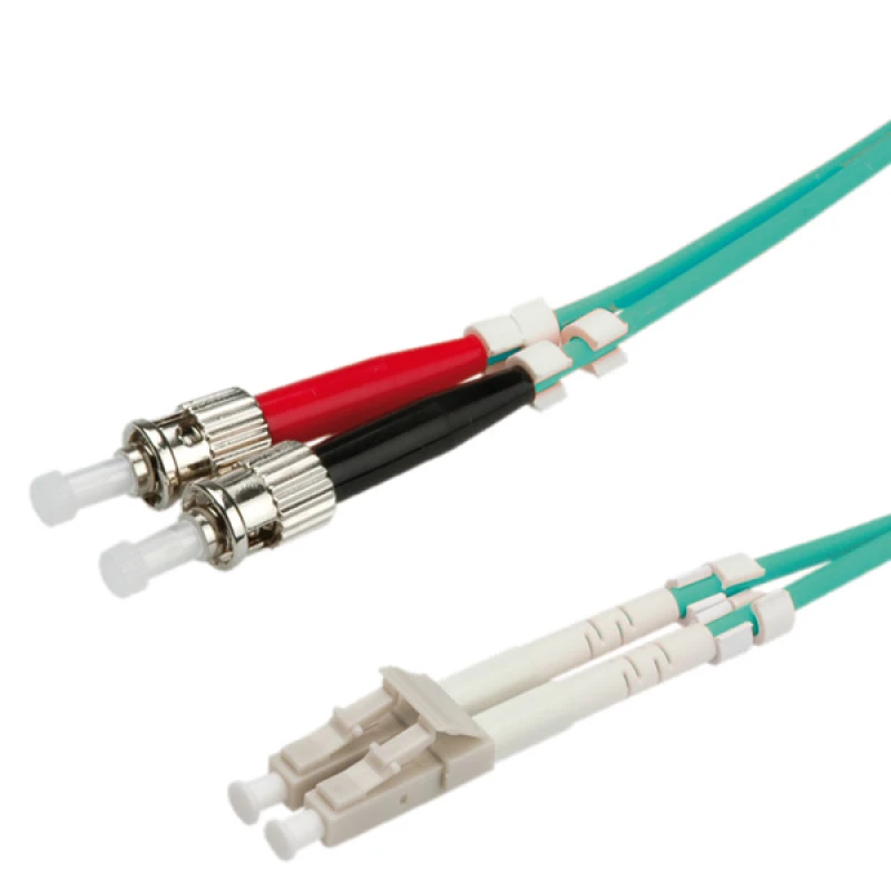 Image of ROLINE Fibre Optic Jumper Cable. 50/125µm. LC/ST. OM3. turquoise 2 m