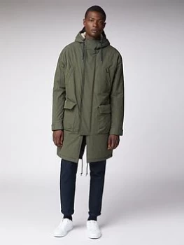Image of Ben Sherman Fishtail Parka - Dark Green Size 2XL, Men