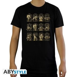 Image of Saint Seiya - 12 Golden Saints Mens Large T-Shirt - Black