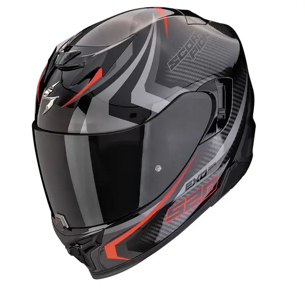 image of Scorpion EXO-520 Evo Air Terra Black-Silver-Red Full Face Helmet Size XS