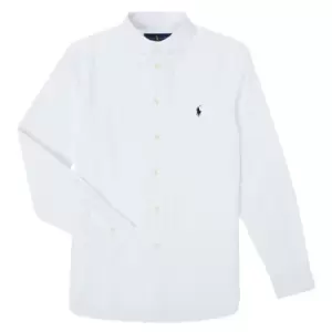 Image of Polo Ralph Lauren TOUNIA boys's Childrens Long sleeved Shirt in White - Sizes 8 years,10 years,12 years,14 years,16 years,18 ans