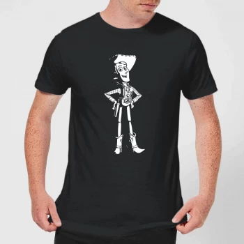 Image of Toy Story Sheriff Woody Mens T-Shirt - Black - 5XL