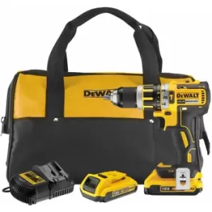 image of Cordless Combi Drill With 2 x 2.0Ah Batteries & Self Storage Bag 18V - Dewalt