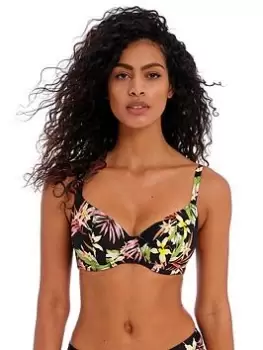 Freya Savanna Sunset Underwired Plunge Bikini Top - Black, Size 32Ff, Women