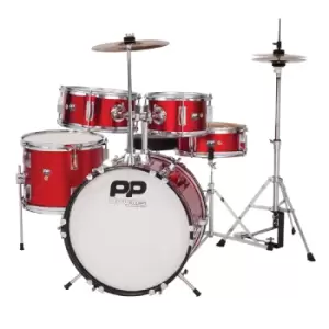 image of PP Drums Junior 5 Piece Drum Kit - Metallic Red